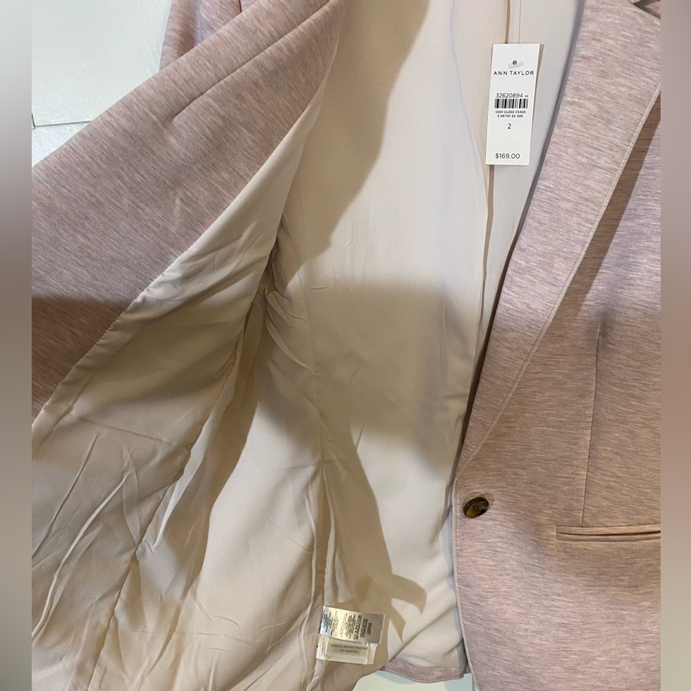 Ann Taylor | Jackets & Coats | Ann Taylor Light Pink Heather Blazer. Size 2. NWT - Picture 6 of 8